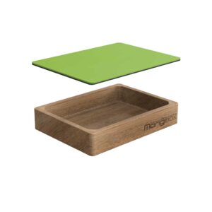 mangibox - brotdose - eiche - linoleum - natuerlich - schoen - bunt - massiv - zeichnung - stapelbar - magnetisch - spring green
