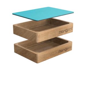 mangibox - brotdose - eiche - linoleum - natuerlich - schoen - bunt - massiv - zeichnung - stapelbar - magnetisch