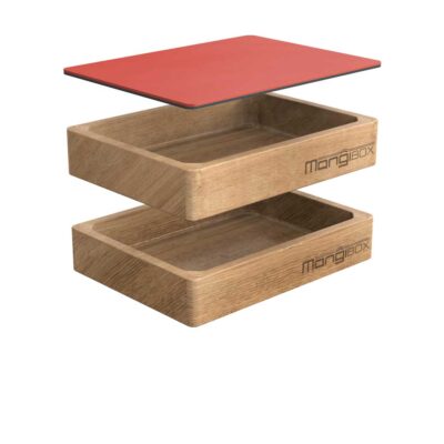 mangibox - brotdose - eiche - linoleum - natuerlich - schoen - bunt - massiv - zeichnung - stapelbar - magnetisch
